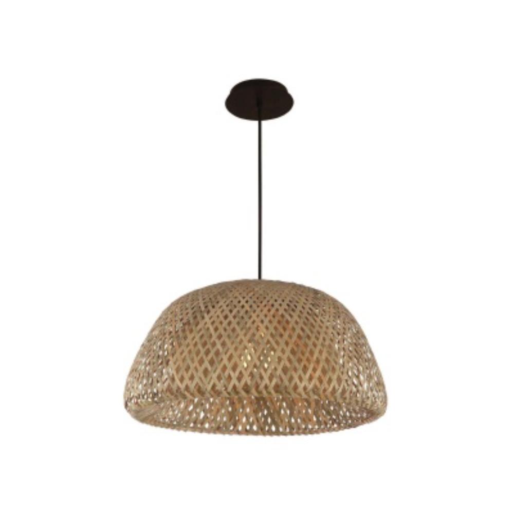 Avenue Lighting HF1003-BW Tulum Collection Pendant In Bamboo Wicker And Black