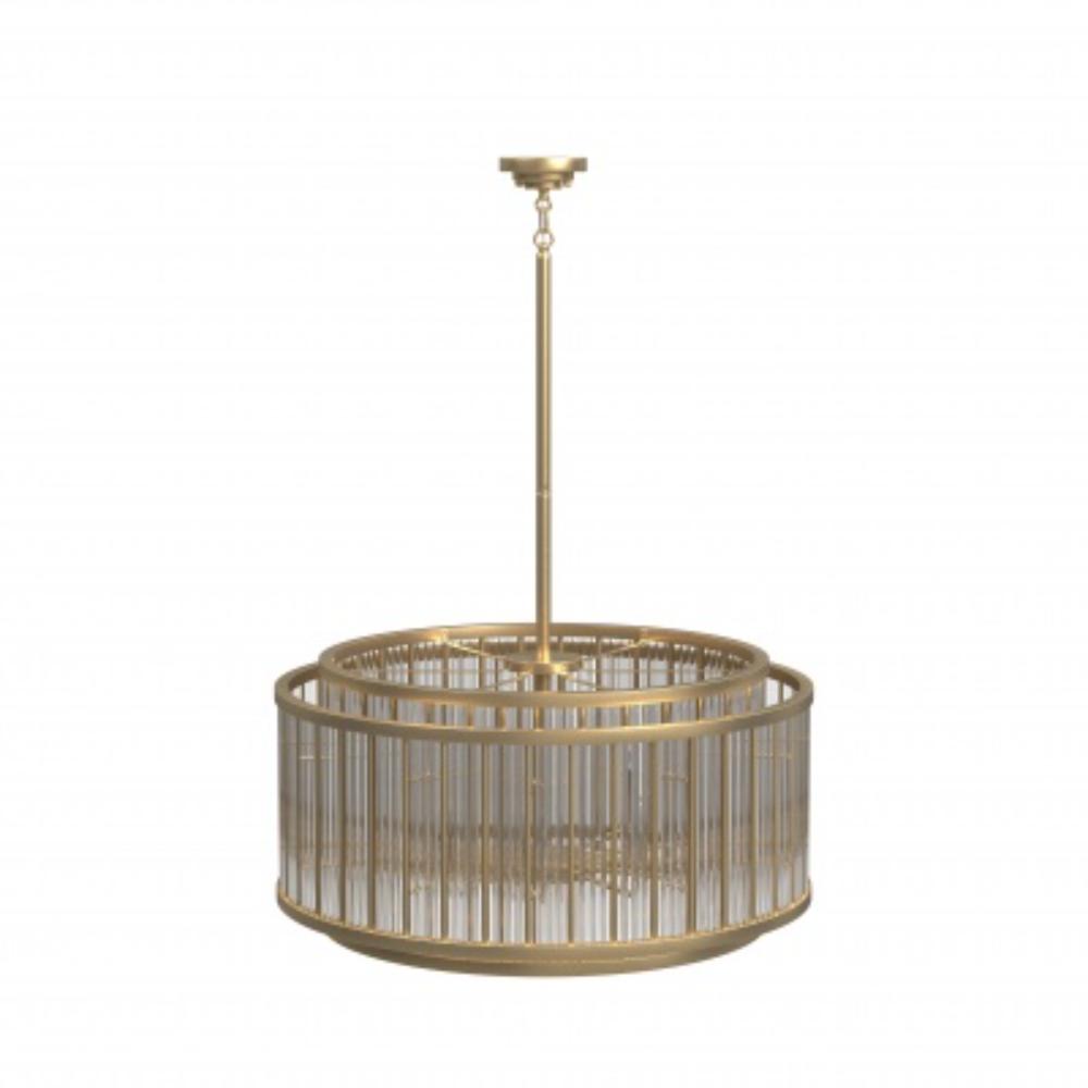 Avenue Lighting HF1928-AB Waldorf Collection Hanging Round Chandelier In Antique Brass