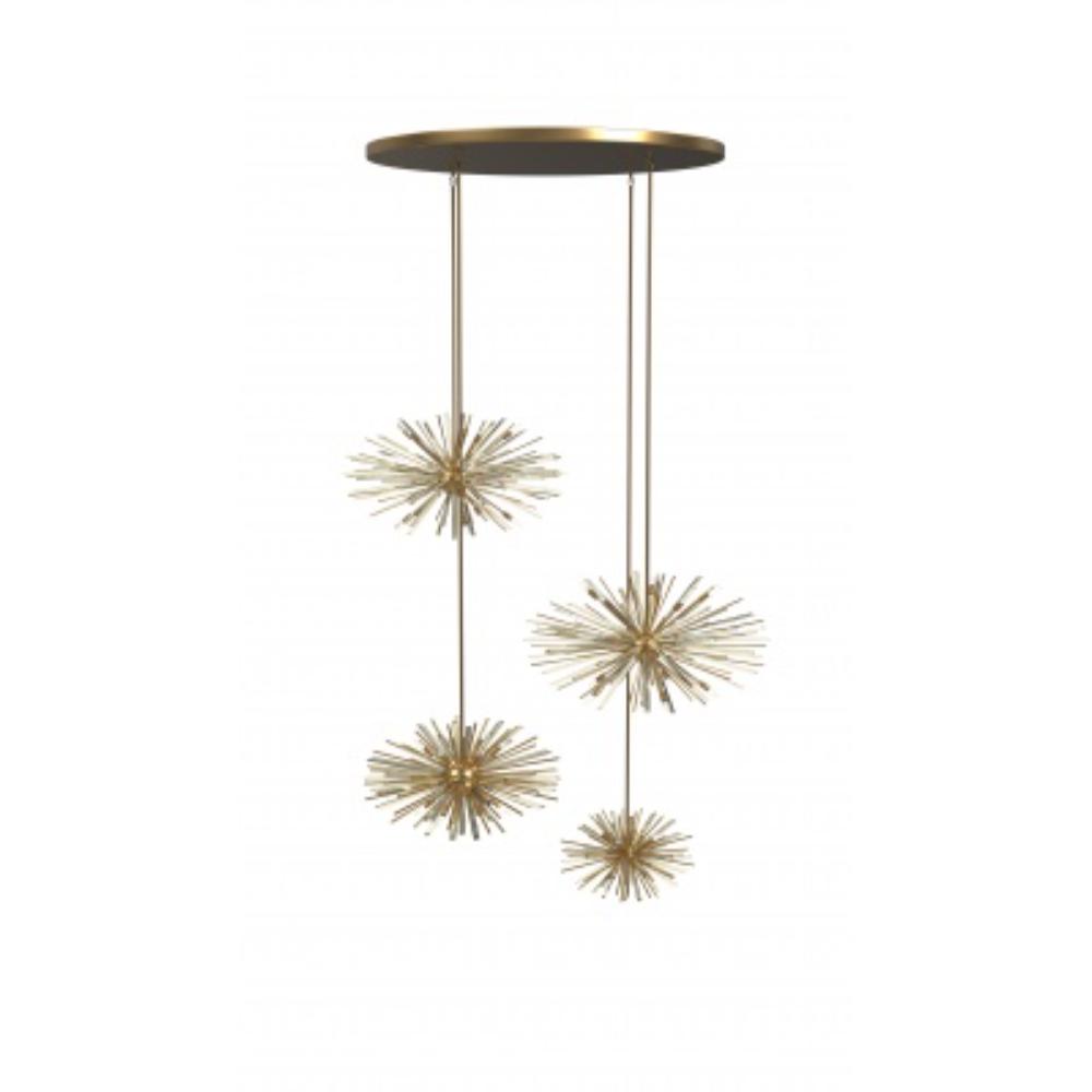 Avenue Lighting HF8404-AB Waldorf Collection Hanging Cluster Chandelier In Antique Brass With Champagne Glass