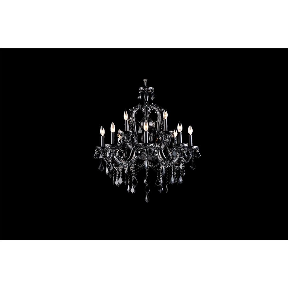 Avenue Lighting HF1039-BLK Onyx Ln. Collection Black 12 Light Crystal Chandelier