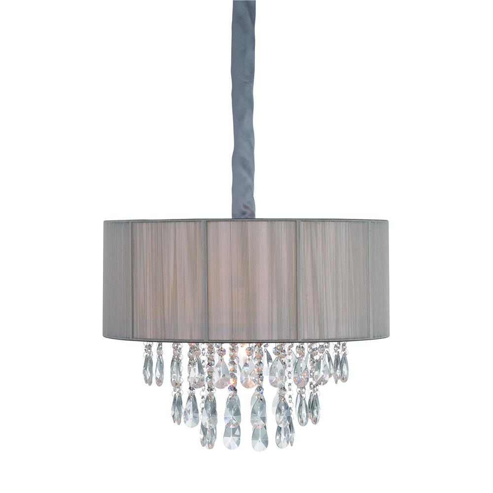 Avenue Lighting HF1506-TP Vineland Ave. Collection Taupe Lined Silk String Shade And Crystal Hanging Fixture