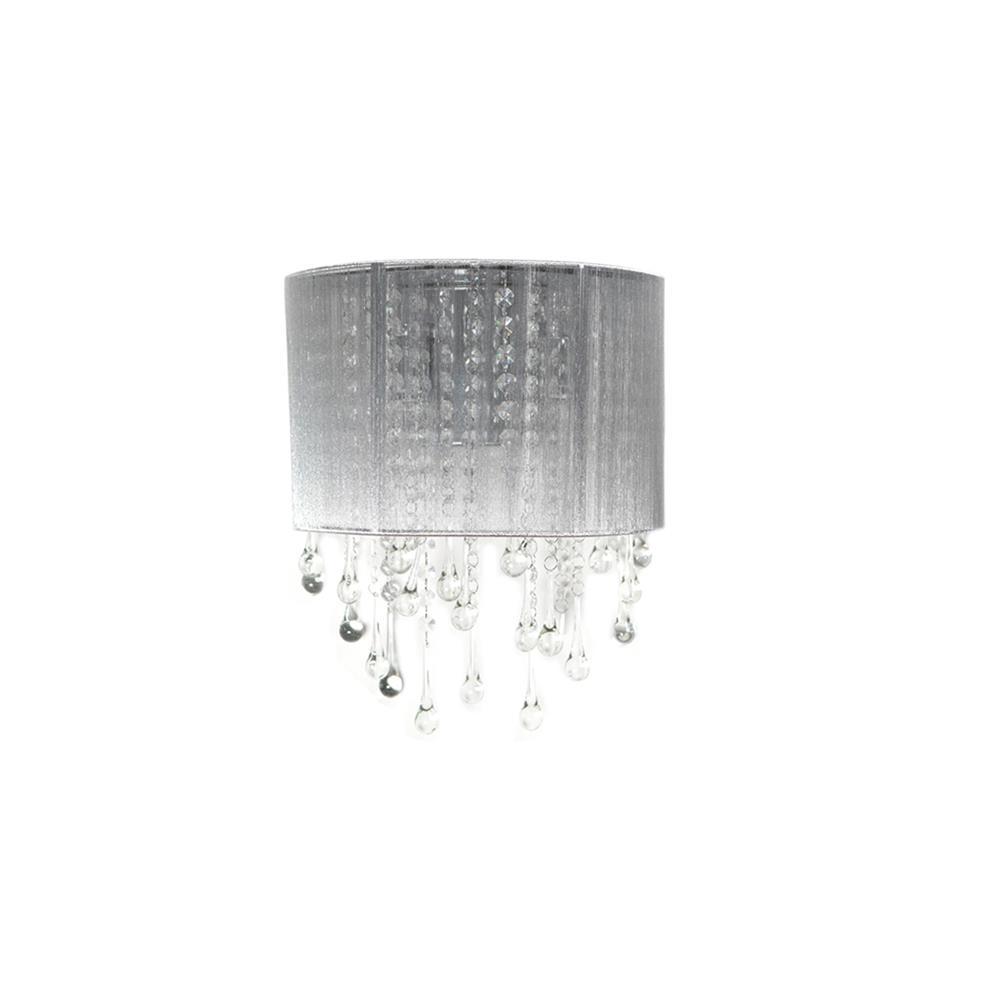 Avenue Lighting HF1511-SLV Beverly Drive Collection Silver Silk String And Crystal Wal Sconce