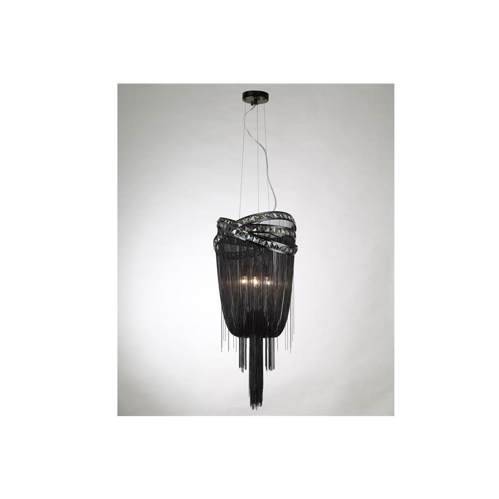 Avenue Lighting HF1608-BLK Wilshire Blvd. Collection Black Steel Chain Foyear Hanging Fixture