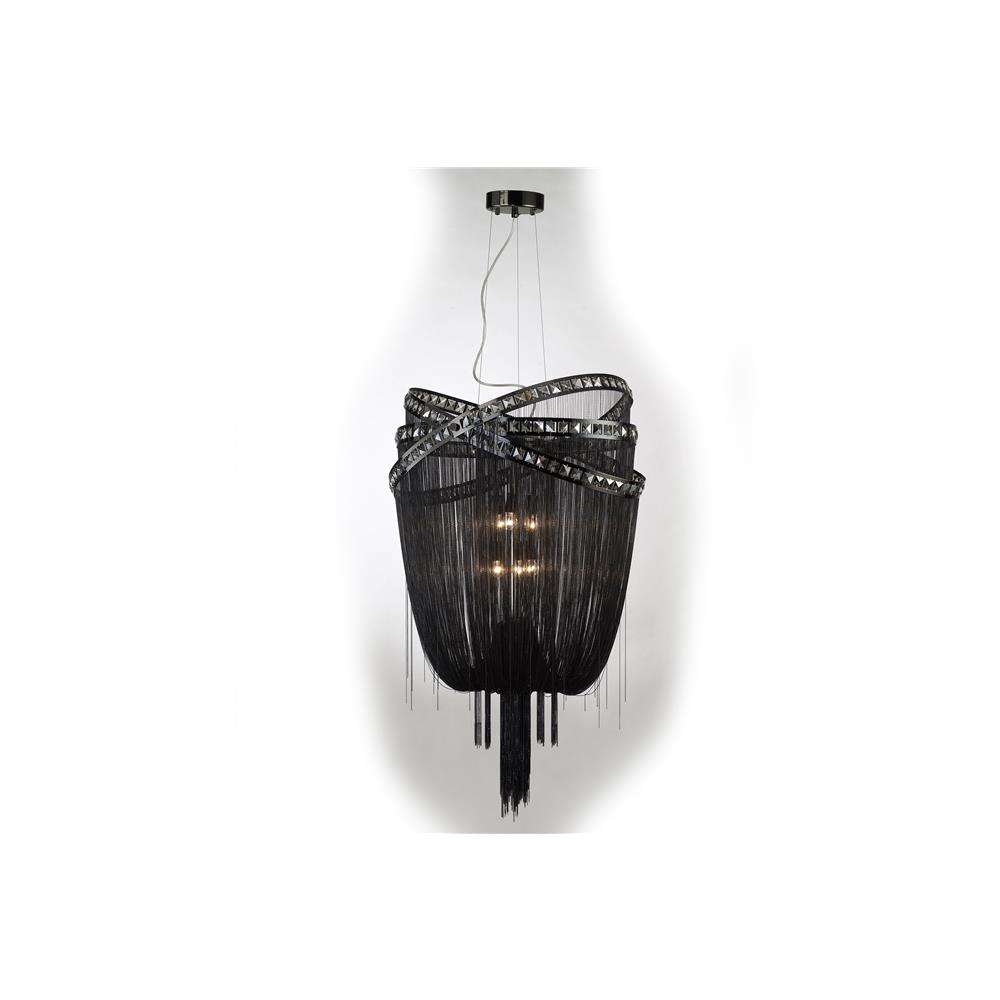 Avenue Lighting HF1609-BLK Wilshire Blvd. Collection Black Steel Chain Foyear Hanging Fixture