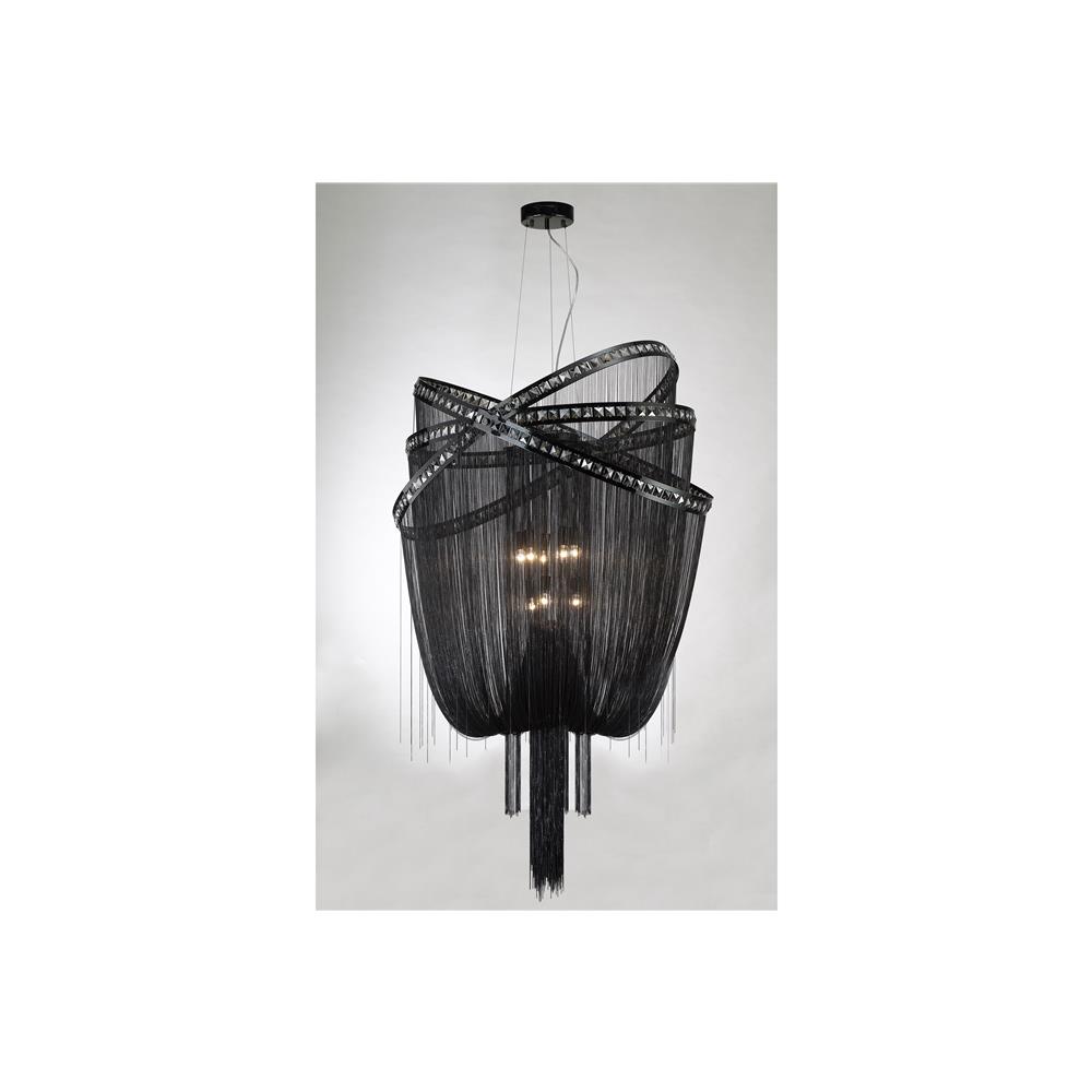 Avenue Lighting HF1610-BLK Wilshire Blvd. Collection Black Steel Chain Foyear Hanging Fixture