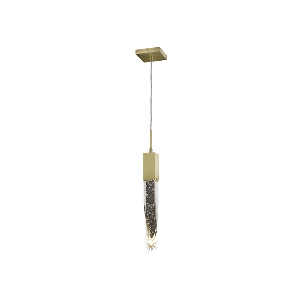 Avenue Lighting HF1901-1-AP-BB-C The Original Aspen Single Pendant with Clear Crystal in Brushed Brass