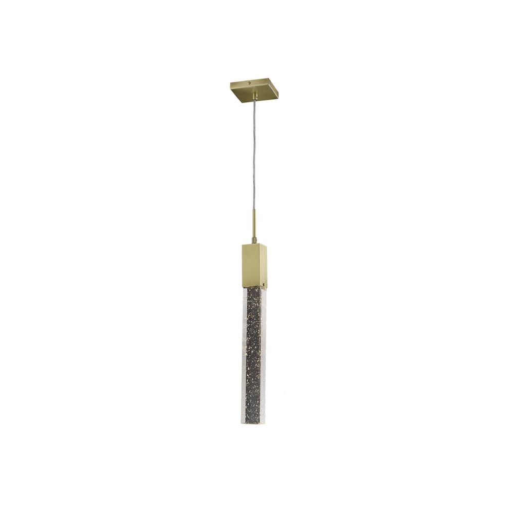 Avenue Lighting HF1901-1-GL-BB-C The Original Glacier Avenue Single Pendant with Clear Crystal in Brushed Brass