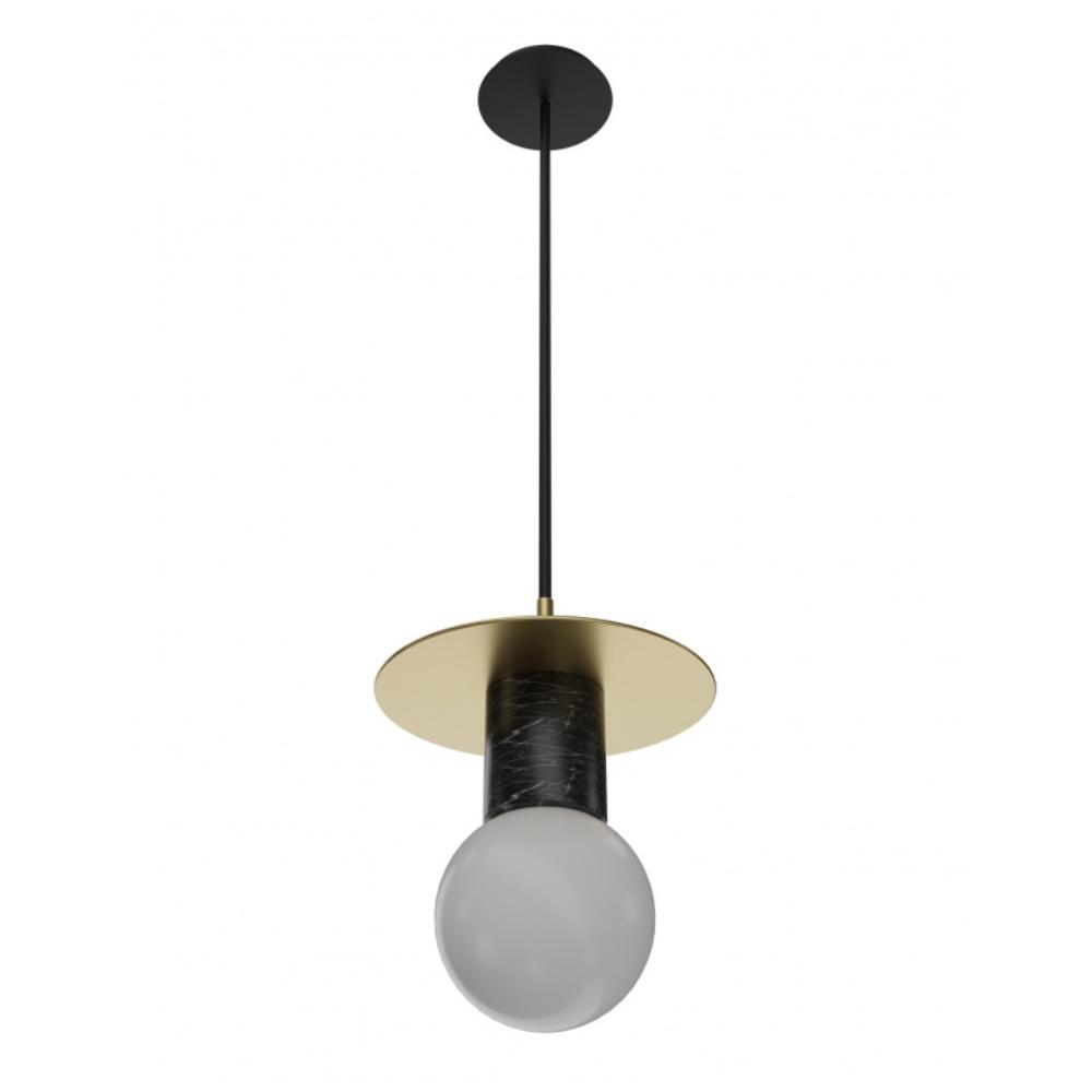 Avenue Lighting HF1951-BB-BK The Newport Collection Pendant in Brushed Brass/black