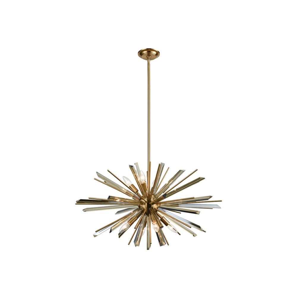 Avenue Lighting HF8202-AB Palisades Ave. Chandelier in Antique Brass With Champagne Glass