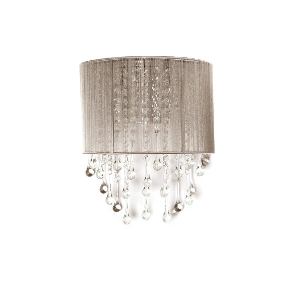 Avenue Lighting HF1511-TP Beverly Drive Collection Taupe Silk String And Crystal Wal Sconce