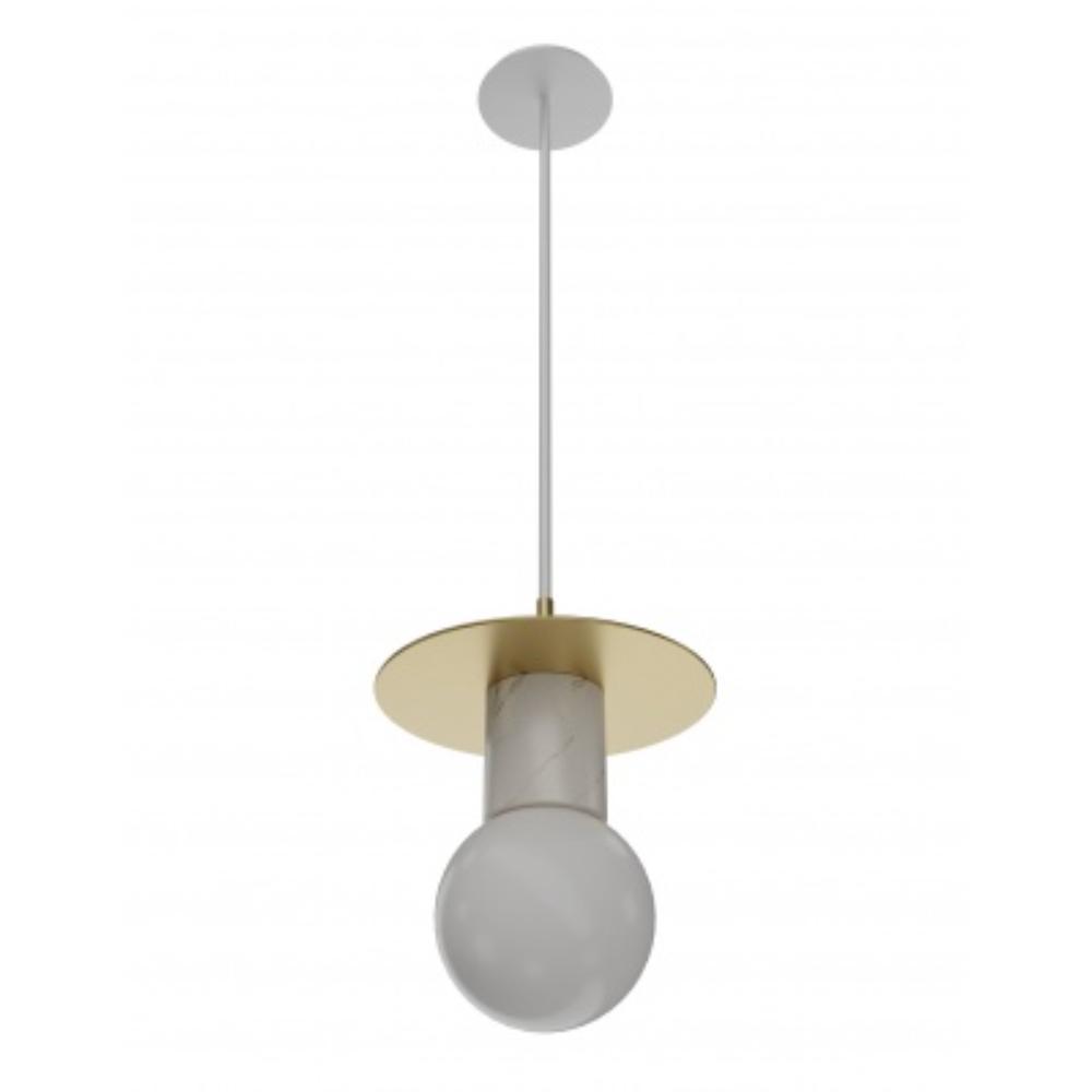 Avenue Lighting HF1951-BB-WHT The Newport Collection Pendant in Brushed Brass/white