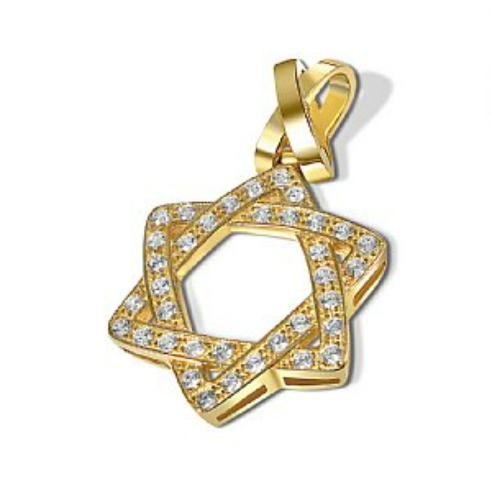 14K Gold/Silver Star Necklace with CZ