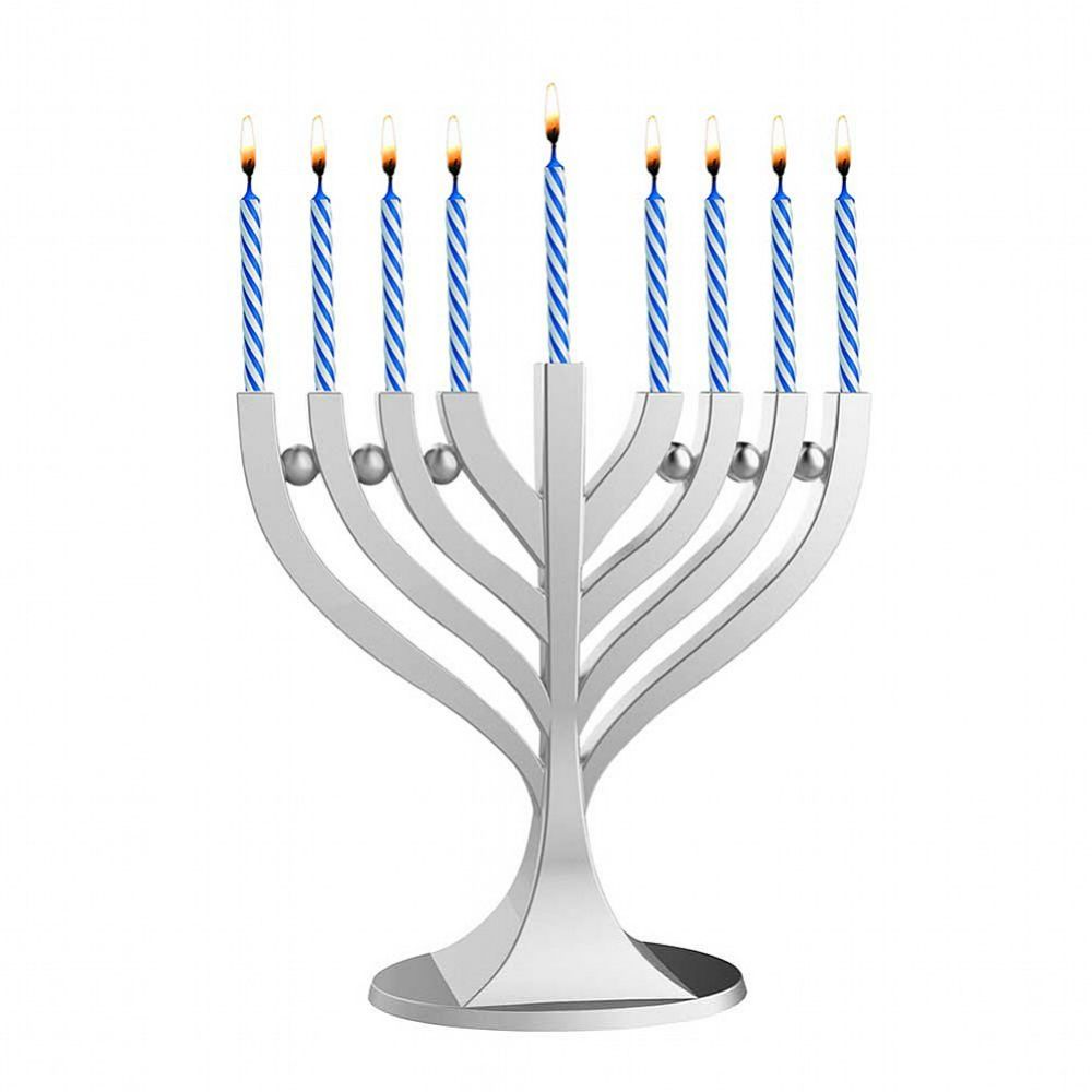 Small Classic Menorah with Birthday Candles