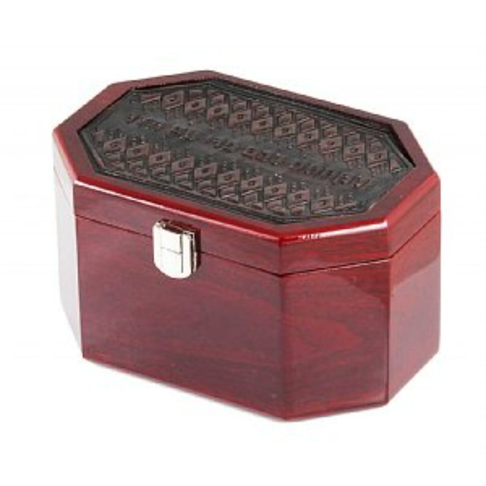 Mahogany and Bonded Leather Esrog Box