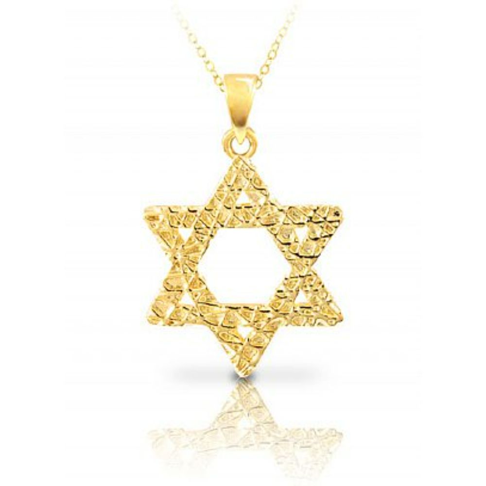 Sterling Silver Star of David Pendant - with 24K Gold Overlay