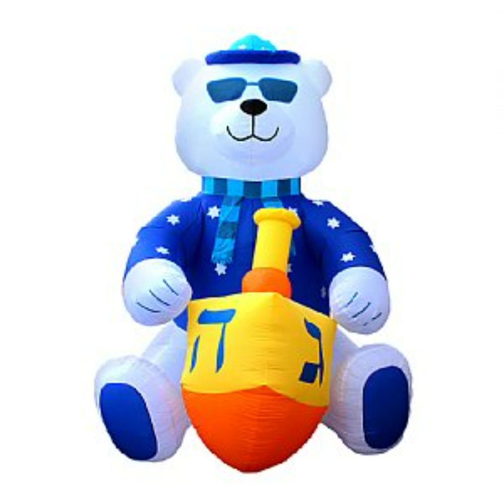 Jumbo Inflatable Lawn Chanukah Themed Bear - 11