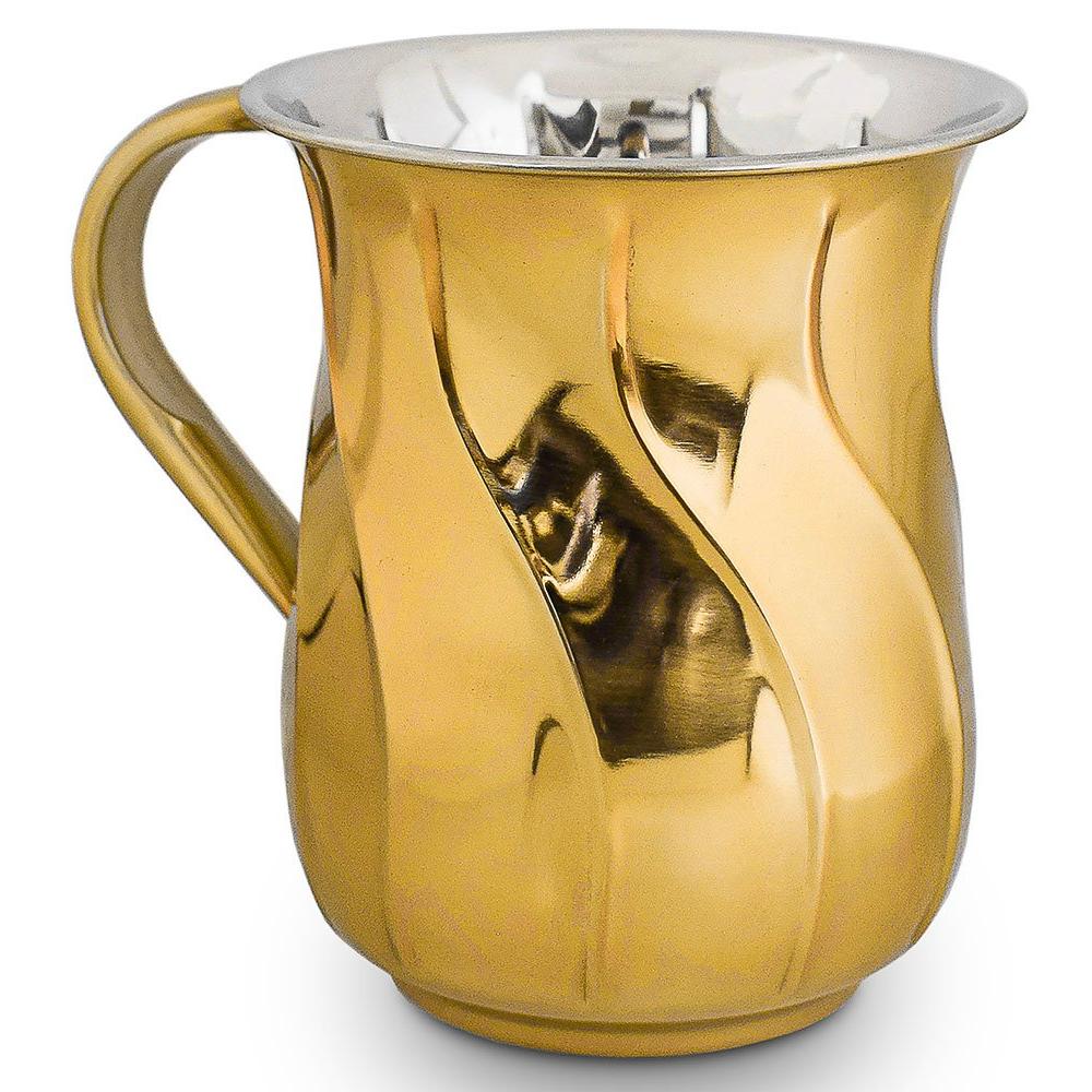 Stainless Steel Wave Style Wash Cup - Gold