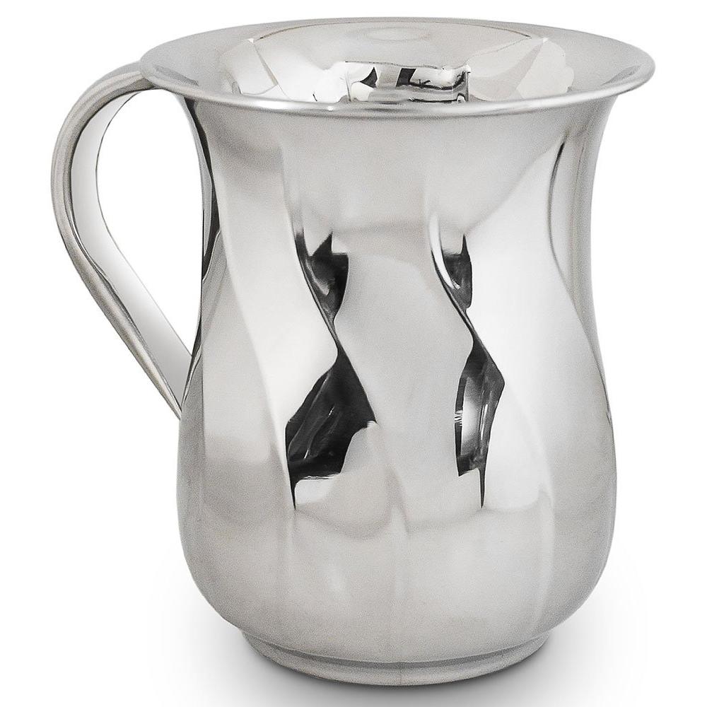 Stainless Steel Wave Style Wash Cup - Silver
