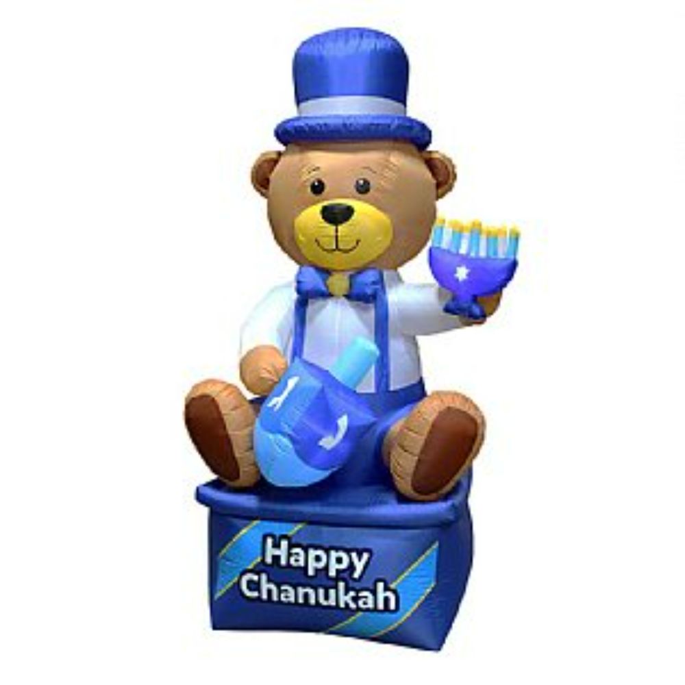 Inflatable Lawn Chanukah Themed Bear - 8