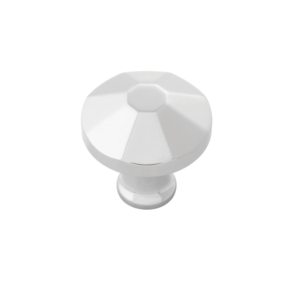 Belwith-Keeler B053134-14 Facette Collection Knob 1-3/8 Inch Diameter Polished Nickel Finish