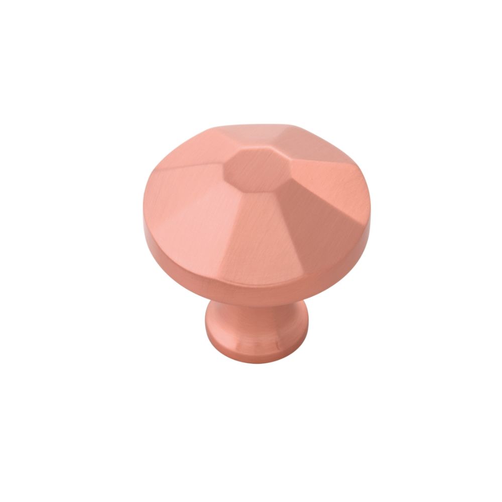 Belwith-Keeler B053134-BCP Facette Collection Knob 1-3/8 Inch Diameter Brushed Copper Finish