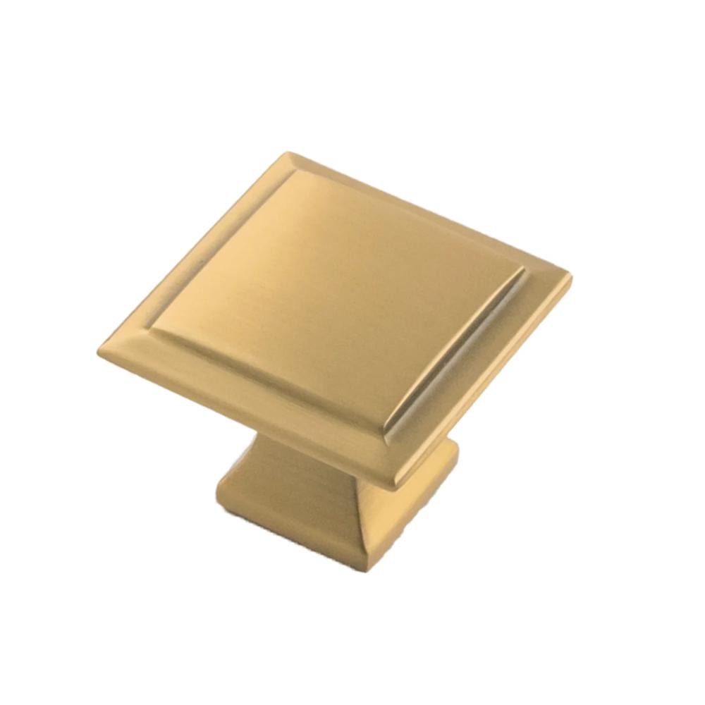 Belwith Keeler B055555-BGB Studio II Knob 1 1/4" Square in Brushed Golden Brass
