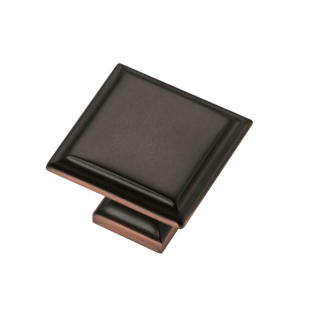 Belwith-Keeler B055555-OBH Studio II Collection Knob 1-1/4 Inch Square Oil-Rubbed Bronze Highlighted Finish