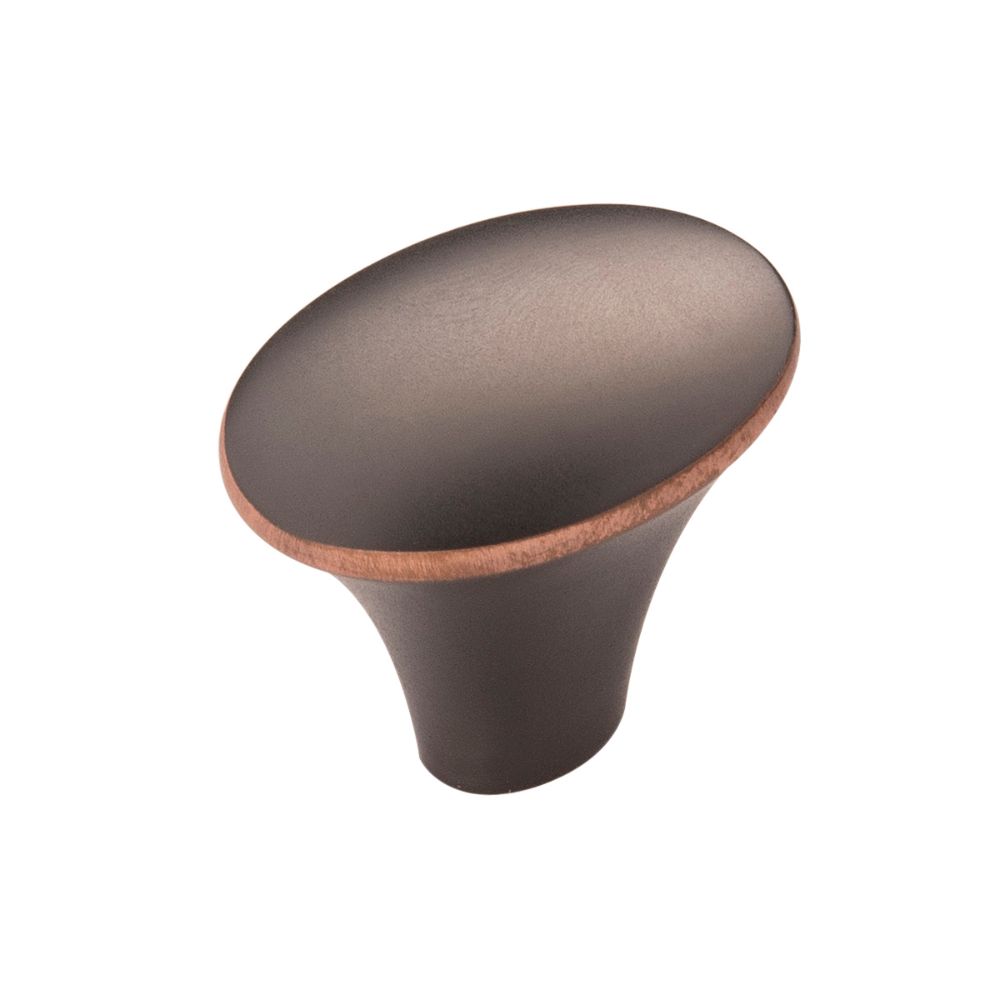 Belwith-Keeler B075324-OBH Olivet Collection Knob 1-7/16 Inch X 1-1/8 Inch OVAL Oil-Rubbed Bronze Highlighted Finish