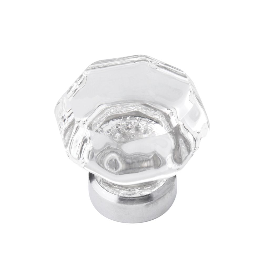 Belwith-Keeler B076570-GLCH Luster Collection Knob 1-1/2 Inch Diameter Glass with Chrome Finish