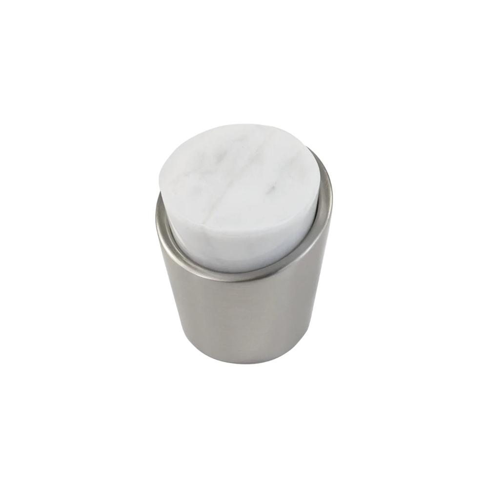 Belwith Keeler B077038MW-SN-10B Firenze Knob, 1-1/4" Dia., 10 Pack in White Marble With Satin Nickel
