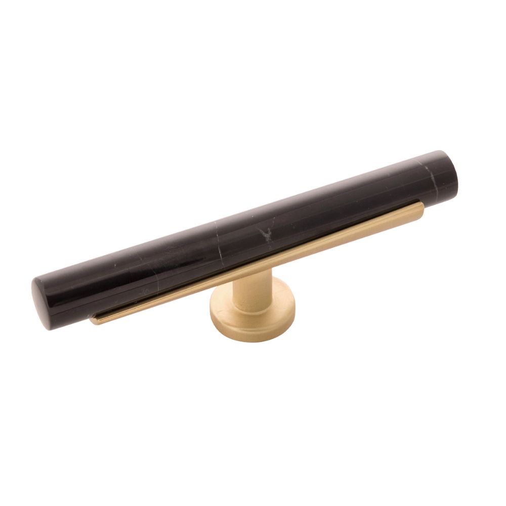 Belwith-Keeler B077044MB-BGB Firenze Collection T-Knob 5 Inch X 5/8 Inch Brushed Golden Brass Finish