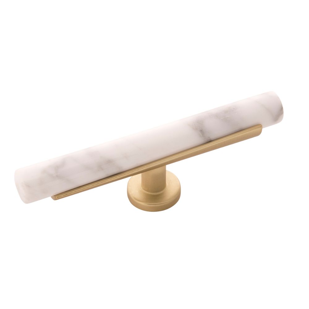 Belwith-Keeler B077044MW-BGB Firenze Collection T-Knob 5 Inch X 5/8 Inch Brushed Golden Brass Finish