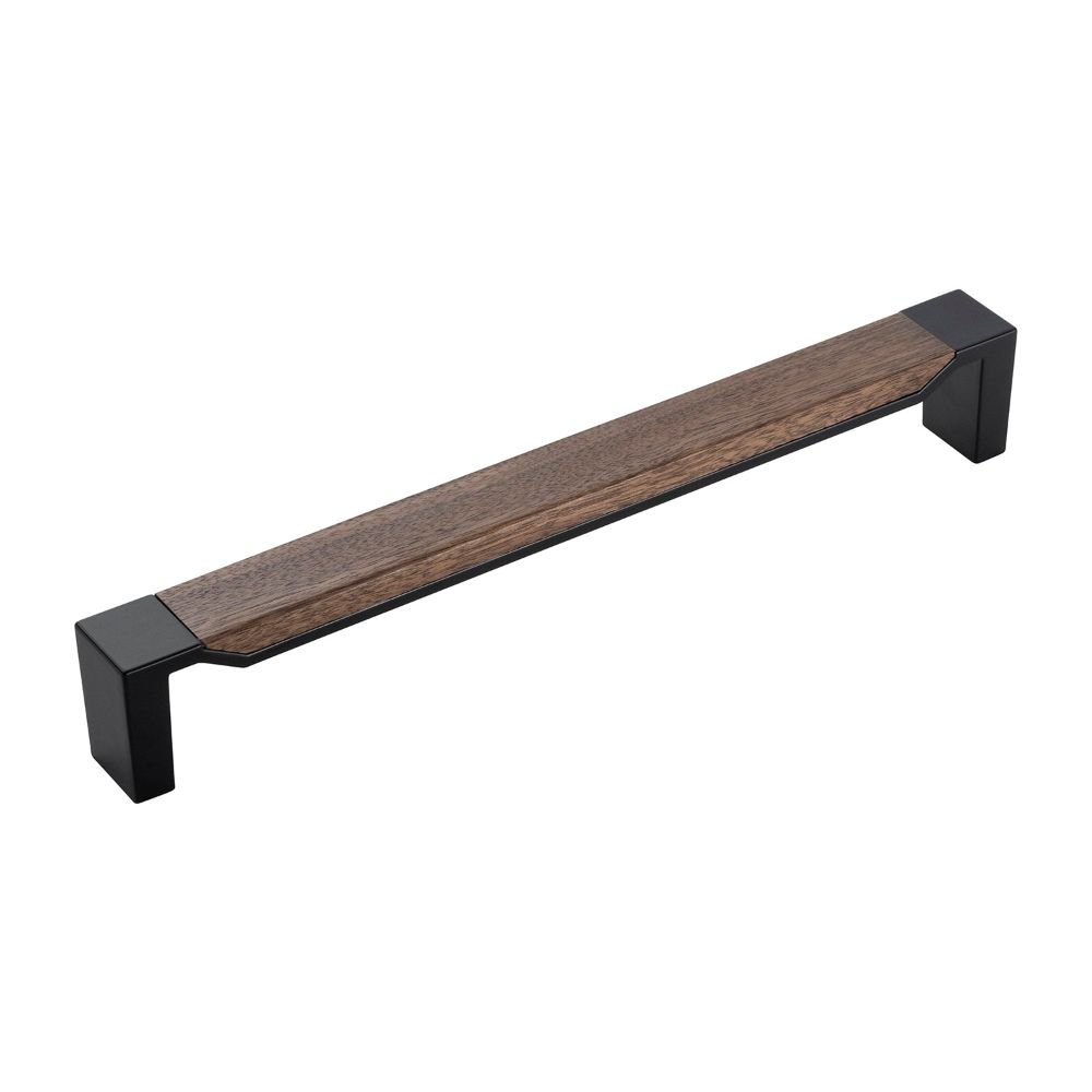 Belwith Keeler B079354WN-MB Fuse Appliance Pull, 12" C/C in Matte Black With Walnut