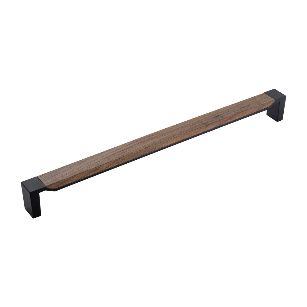 Belwith Keeler B079355WN-MB-5B Fuse Appliance Pull, 18" C/C, 5 Pack in Matte Black With Walnut