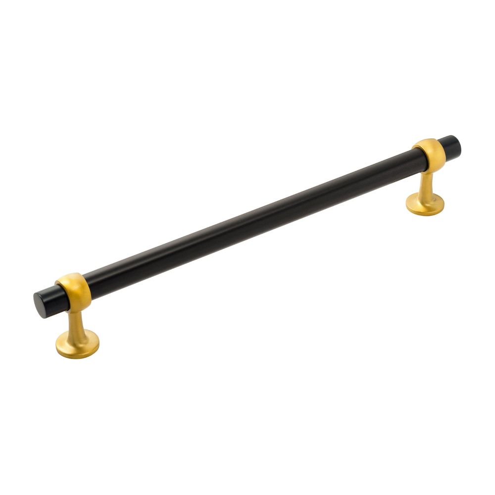Belwith Keeler B079396-MBBGB-5B Ostia Appliance Pull, 12" C/C, 5 Pack in Matte Black And Brushed Golden Brass