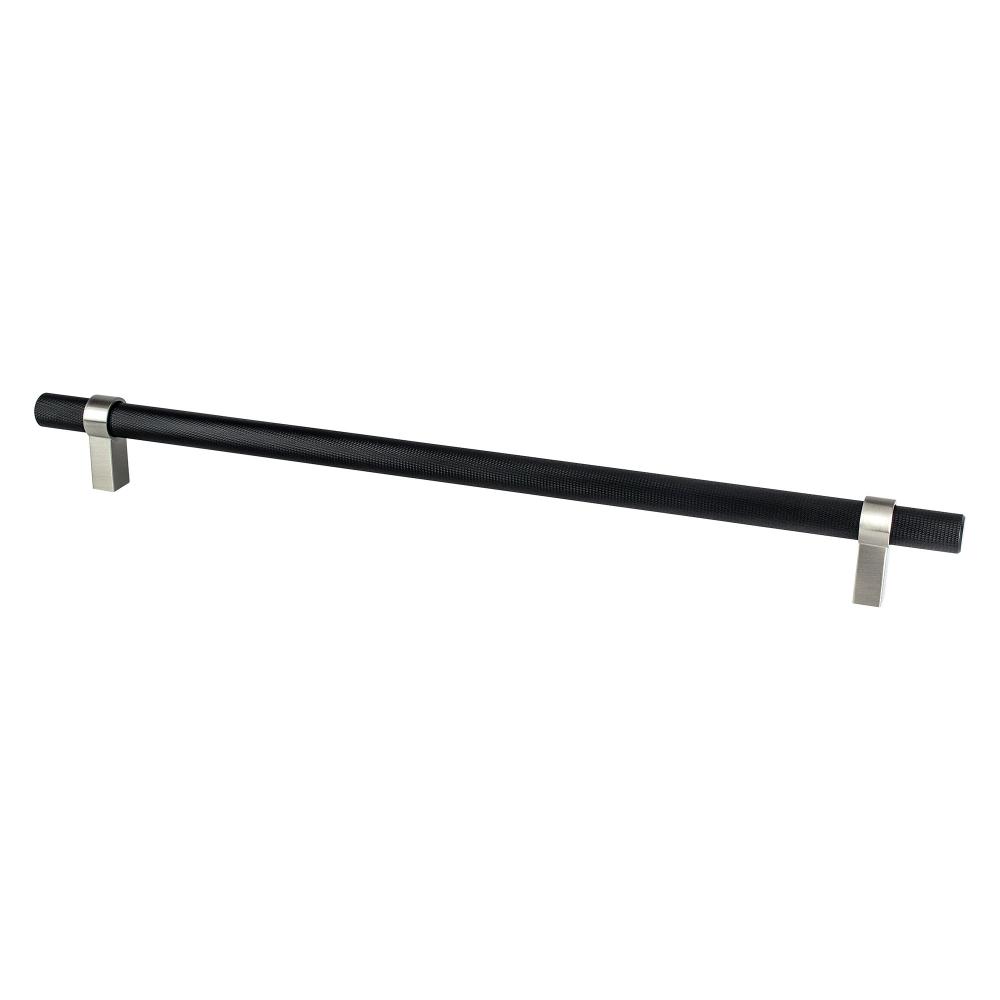 Berenson Hardware 5140-455BPN-P Radial Reign 18 inch CC Matte Black Bar and Brushed Nickel Posts Appliance Pull