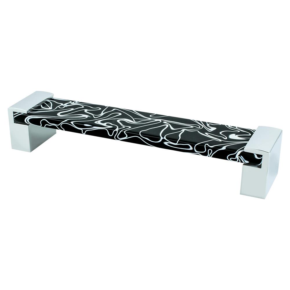 R. Christensen by Berenson Hardware 9769-1000-P Pull 160Mm Polished Chrome And Black Transparent