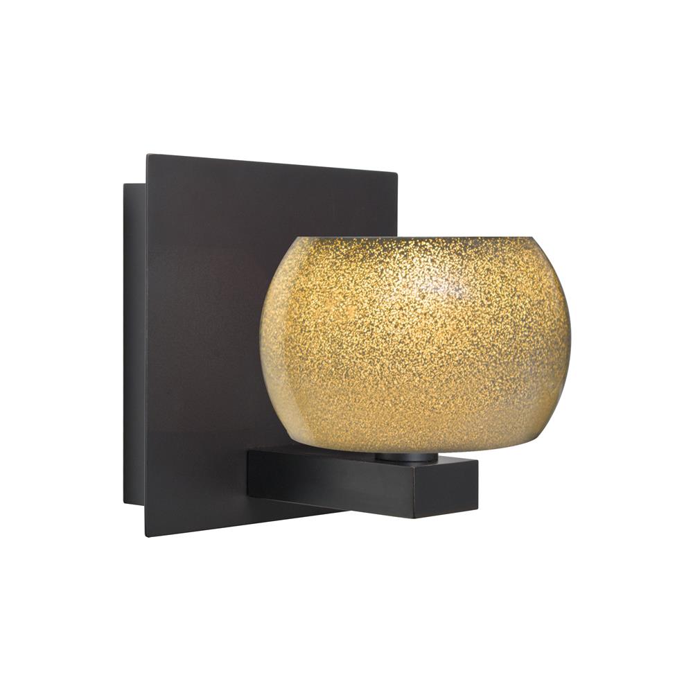 Besa Lighting 1WF-KENOGD-BR Keno Vanity in Bronze with  Gold Sand Glass