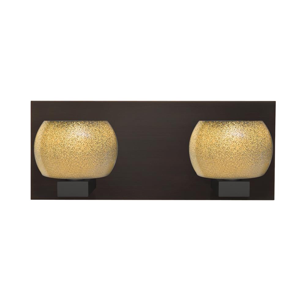 Besa Lighting 2WF-KENOGD-BR Keno Vanity in Bronze with  Gold Sand Glass