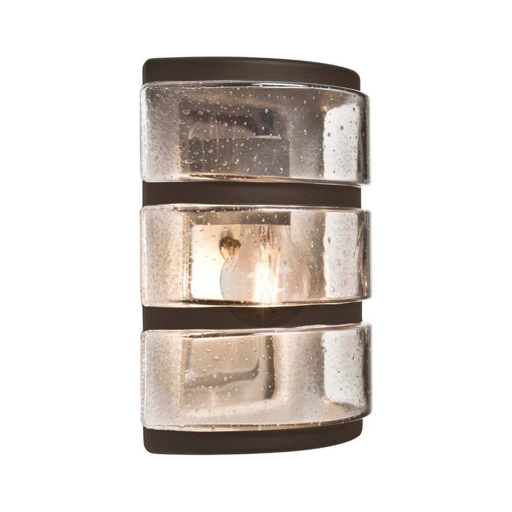 Besa Lighting AQUARBH-CL-EDIL-BR Aqua Costaluz Series Post mount / Clear Bubble 1x8W LED Filament in Bronze