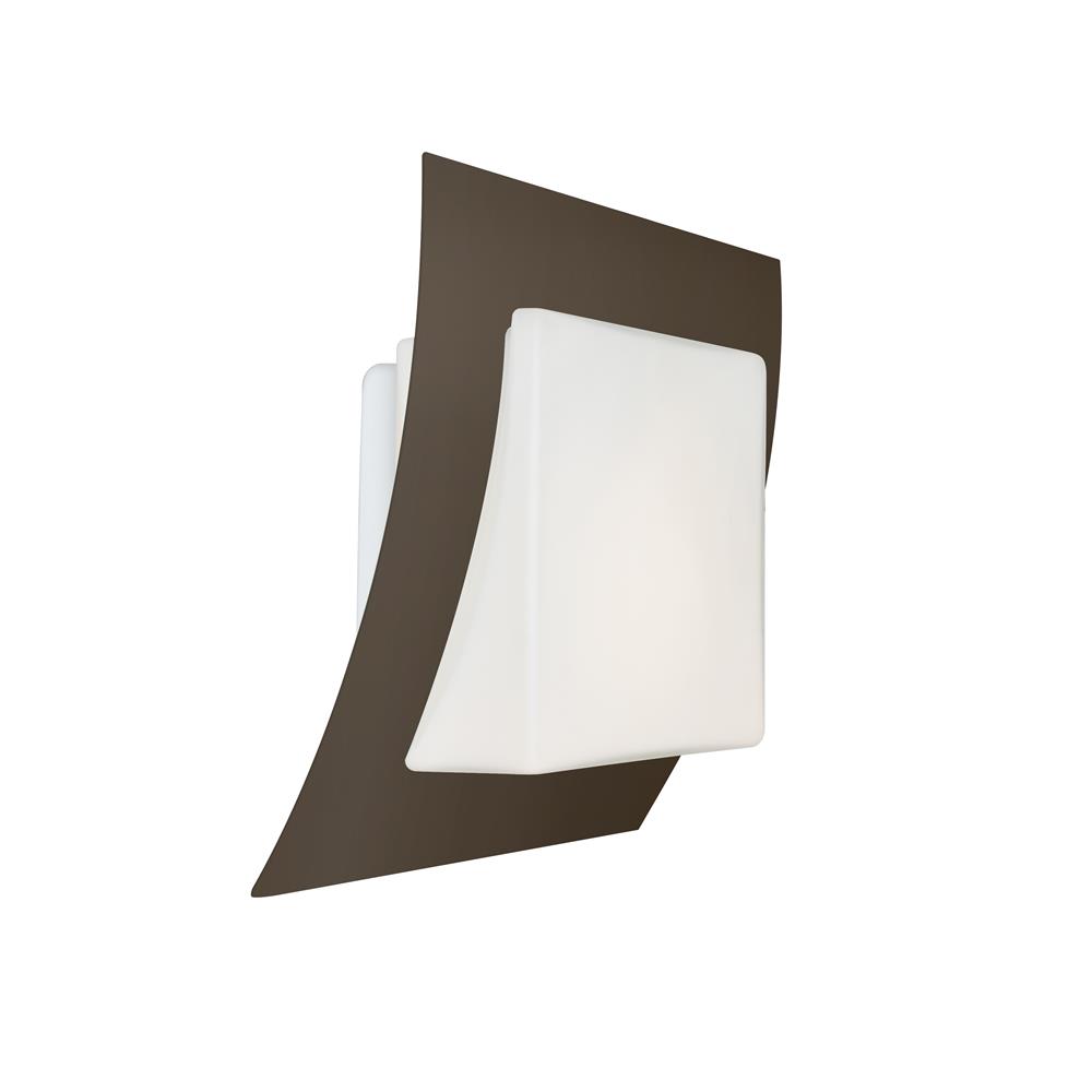 Besa Lighting AXIS10-LED-BR Axis 10 Sconce in Bronze with Opal/Bronze Glass