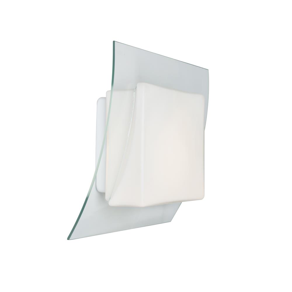 Besa Lighting AXIS10-LED-CL Axis 10 Sconce in Clear with Opal/Clear Glass