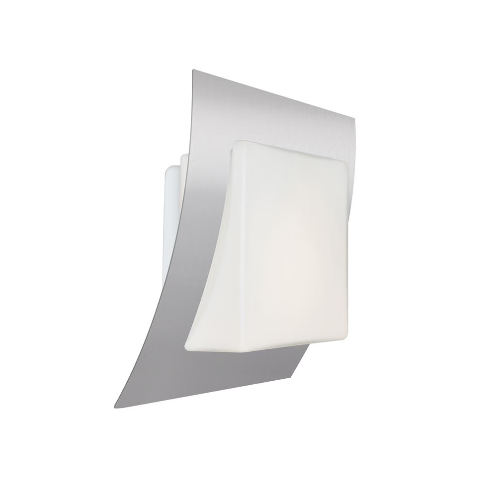 Besa Lighting AXIS10-LED-SL Axis 10 Sconce in Silver with Opal/Silver Glass