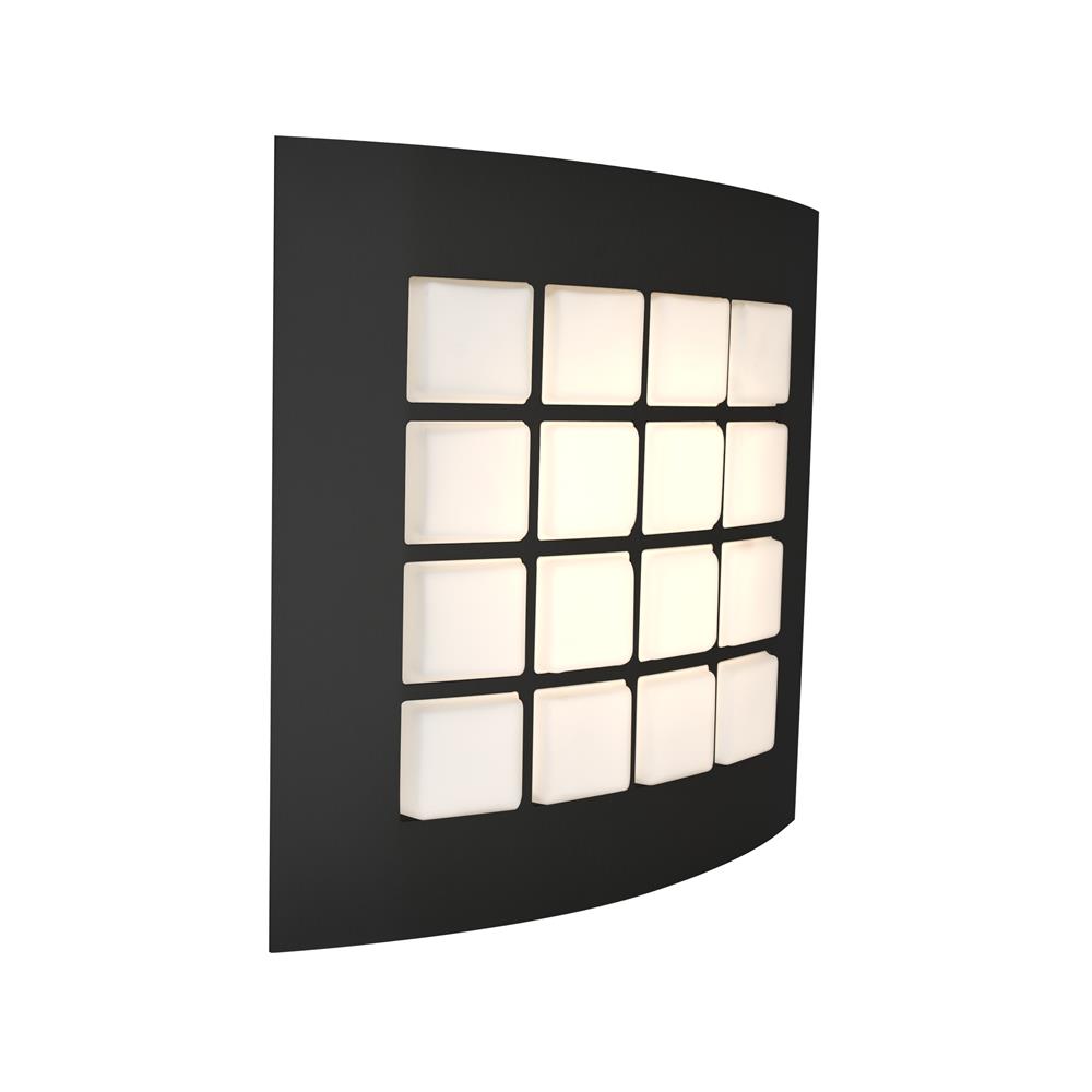 Besa Lighting QUAD13-LED-BK Quad 13 Sconce in Black with Opal/Black Glass