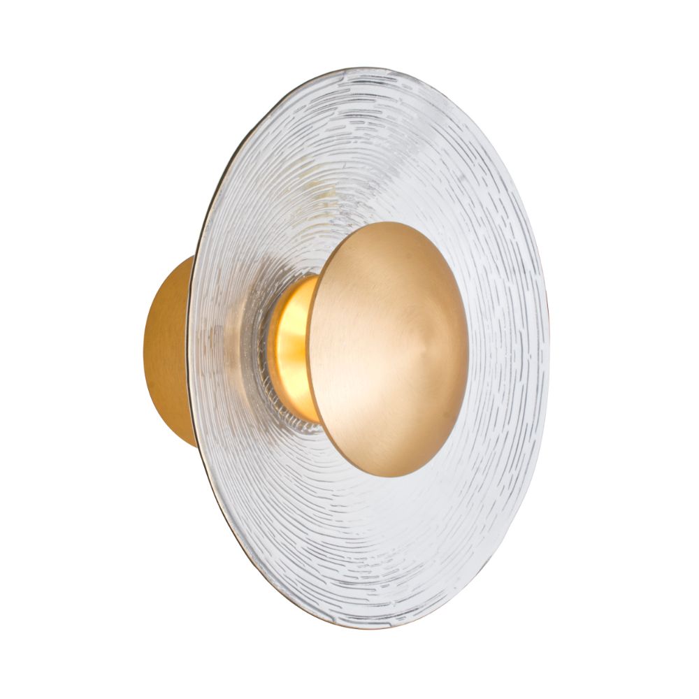 Besa Lighting SLYBB-LED Sly Sconce Brushed Brass / Clear 1x7W LED in Brushed Brass / Clear
