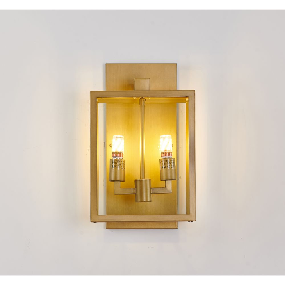 Bethel International KC04W16BR Outdoor Wall Sconce in Gold