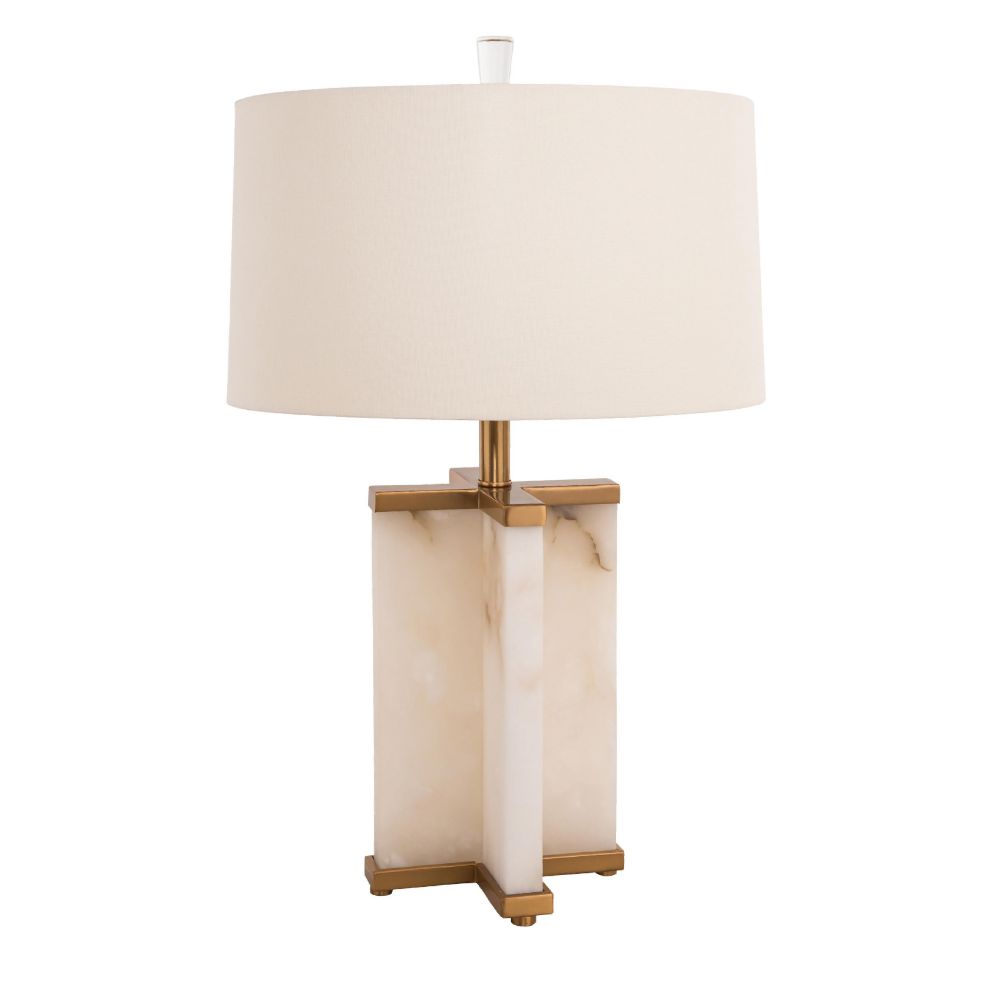 Bethel International  MTL05PQ-GD Table Lamp in Gold & white