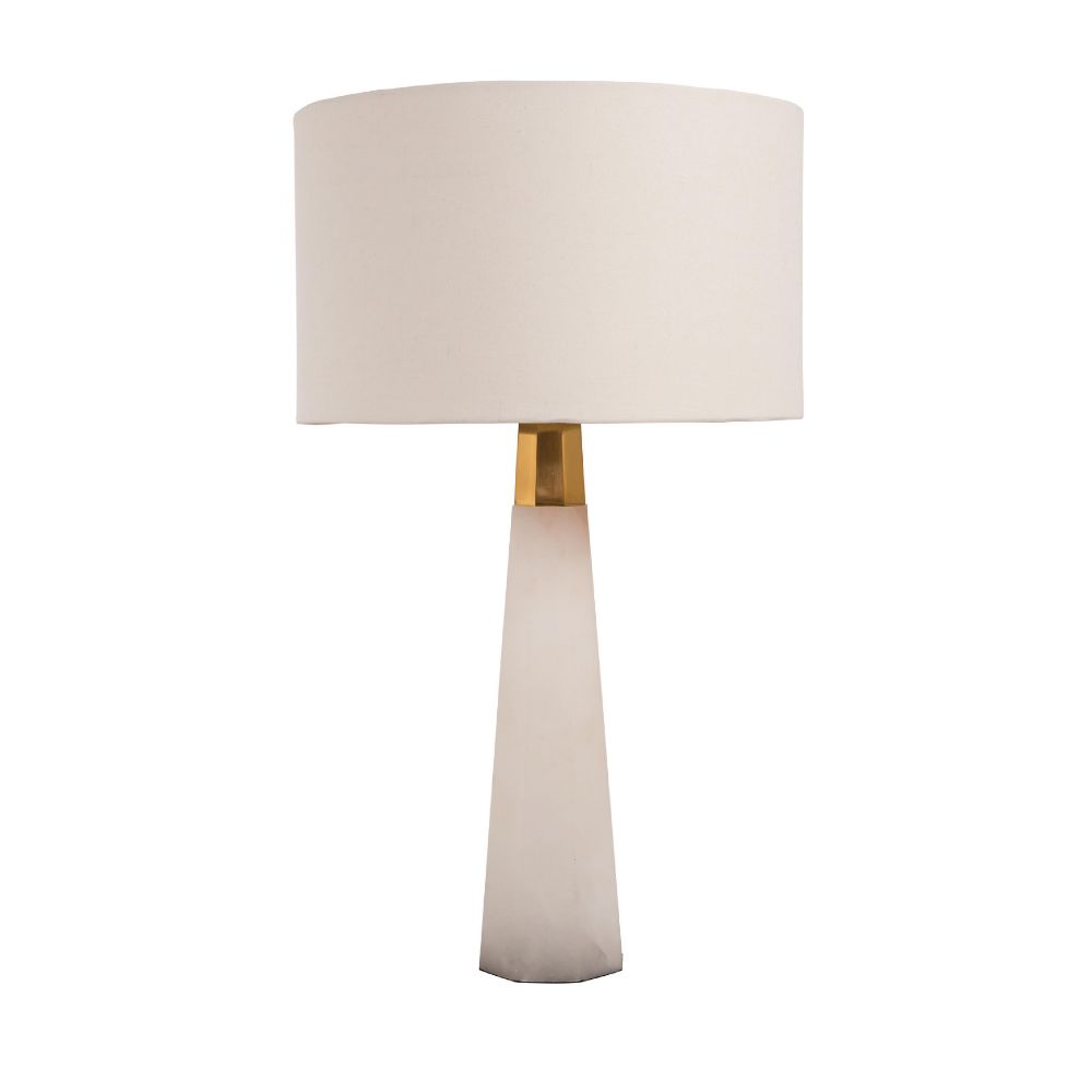 Bethel International MTL06PQ-GD Table Lamp in White & Gold