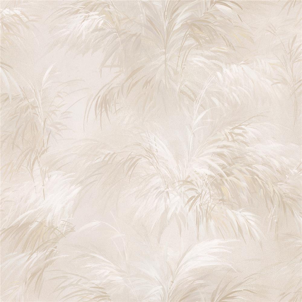Brewster 2532-17656 Bath Bath Bath IV Kaley Cream Satin Leaves Wallpaper in Cream