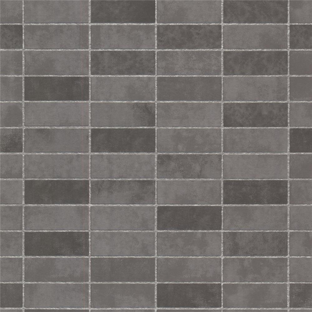 Brewster 2532-20475 Bath Bath Bath IV Hunter Slate Rectangle Tile Wallpaper in Slate